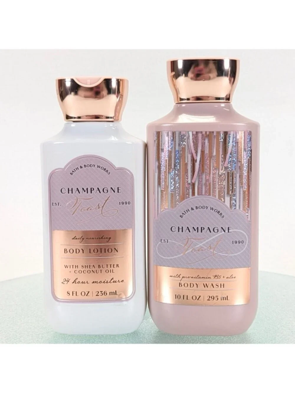 Bath & Body Works CHAMPAGNE TOAST Body Wash 10 oz & Lotion 8 oz Set BBW - NEW